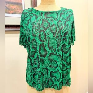 Nine West Green Snake Print Top